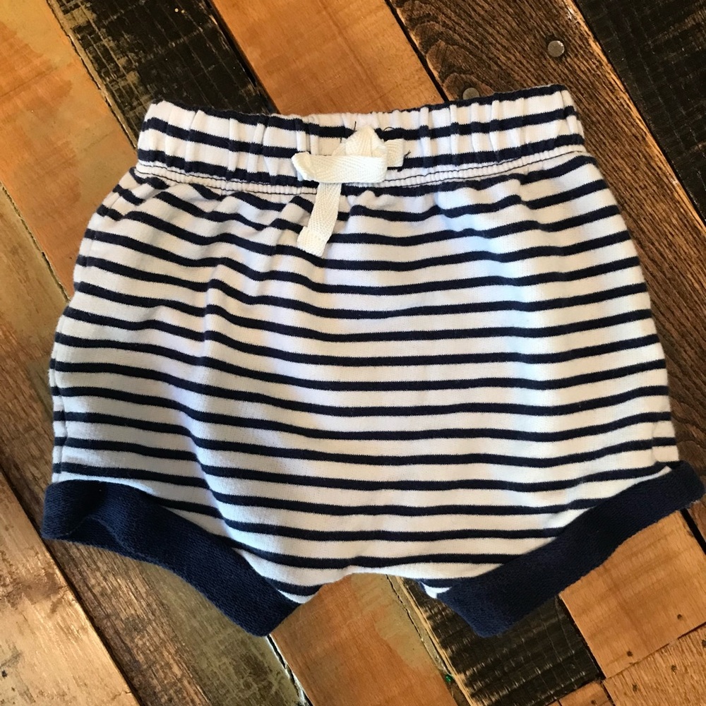 Free! Unisex Baby Shorts Boho Minimalist • Navy White • Elastic • Gender Neutral